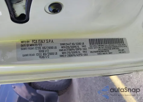 2022 Ram Promaster City Cargo Van from USA, damaged, VIN ZFBHRFAB2N6Y58220